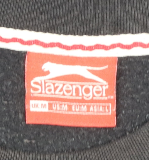 Slazenger Men's Black Crew Neck Pullover Sweatshirt M