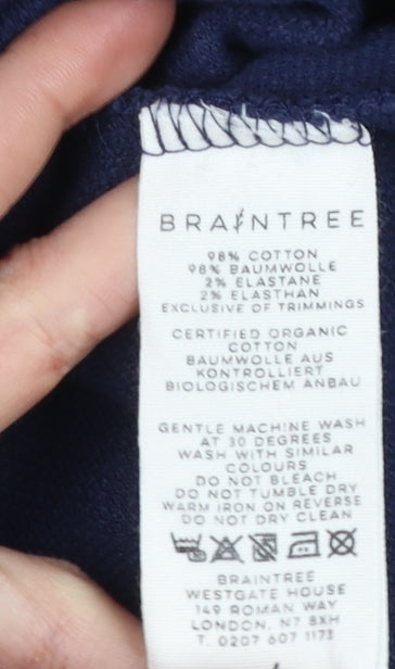 Braintree Women Navy Blue L Asymmetric Organic Cotton Dress