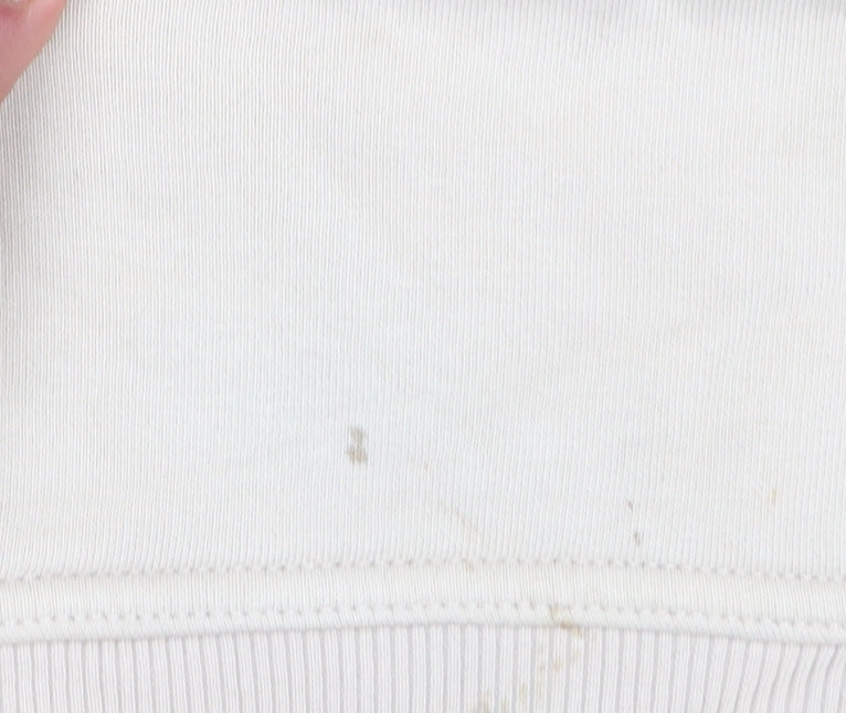 TALA Women Beige 1/2 Zip Hoodie Medium Organic Cotton Blend