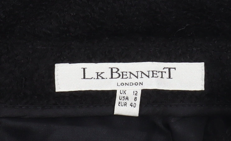 L.K. Bennett Women's Black Wool Pencil Skirt Size 12