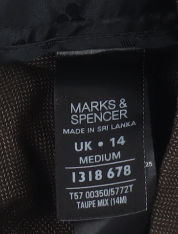 Marks & Spencer Men's Brown Straight Leg Trousers Size M