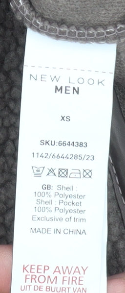 New Look Men Brown XS Full Zip Fleece Jacket