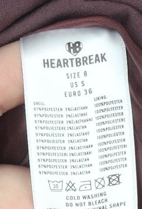 Heartbreak Women Brown Cropped Double-Breasted Blazer Size 8
