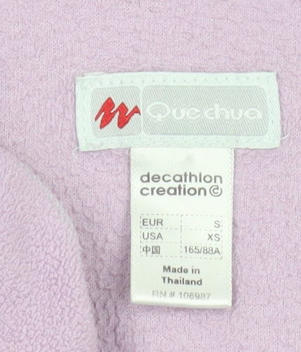 Quechua Women Lilac Fleece 1/2 Zip Pullover Sweatshirt Size 8 Regular