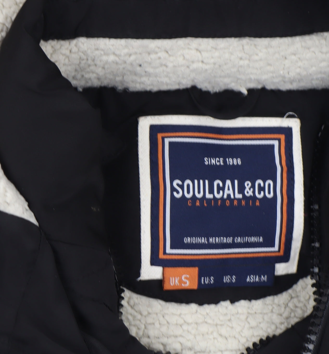 SoulCal & Co Men's Black Puffer Hooded Winter Jacket Size S