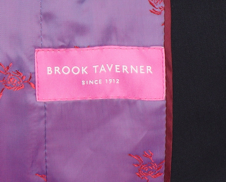 Brook Taverner Womens Black Size 14R Classic Wool Blend Suit Jacket