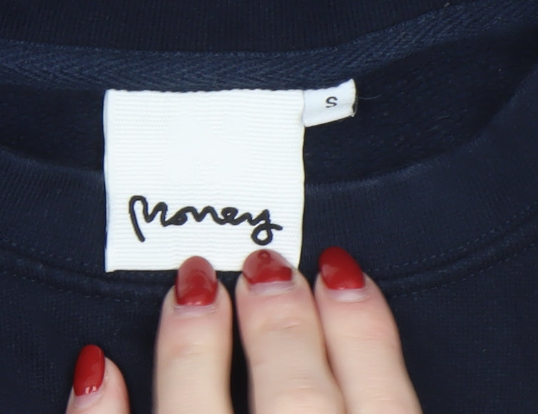 Money Navy Blue Women's Small Crew Neck Pullover Sweatshirt