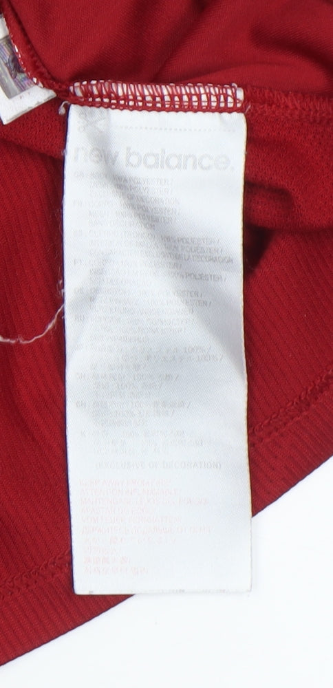 New Balance Boys Red Football Jersey Short Sleeve Athletic T-Shirt Size M