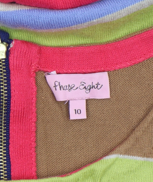 Phase Eight Women’s Multicoloured Stripe Cotton Shift Dress Size 10