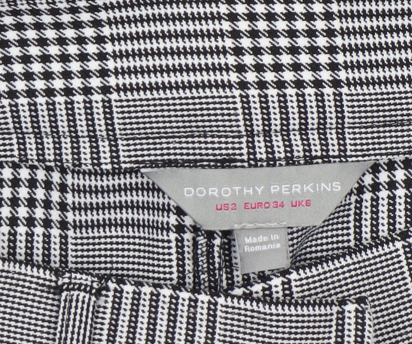 Dorothy Perkins Womens Grey Check Cropped Slim Trousers Size 6