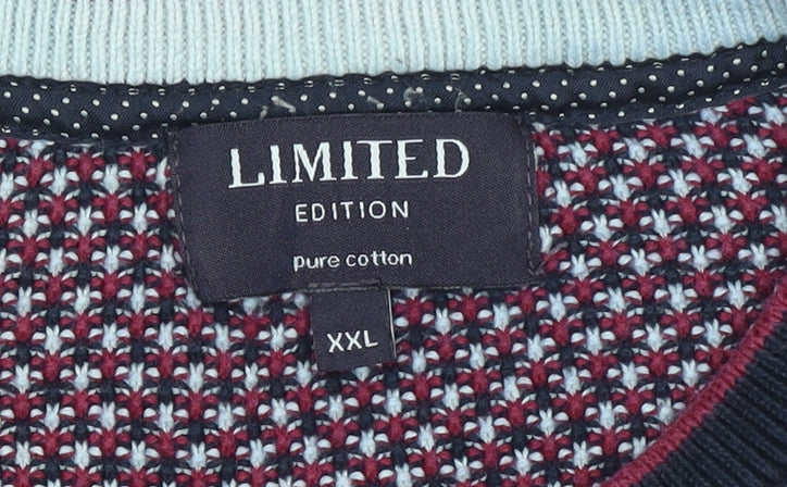 Marks & Spencer Men's Multicoloured 2XL Cotton Pullover Jumper