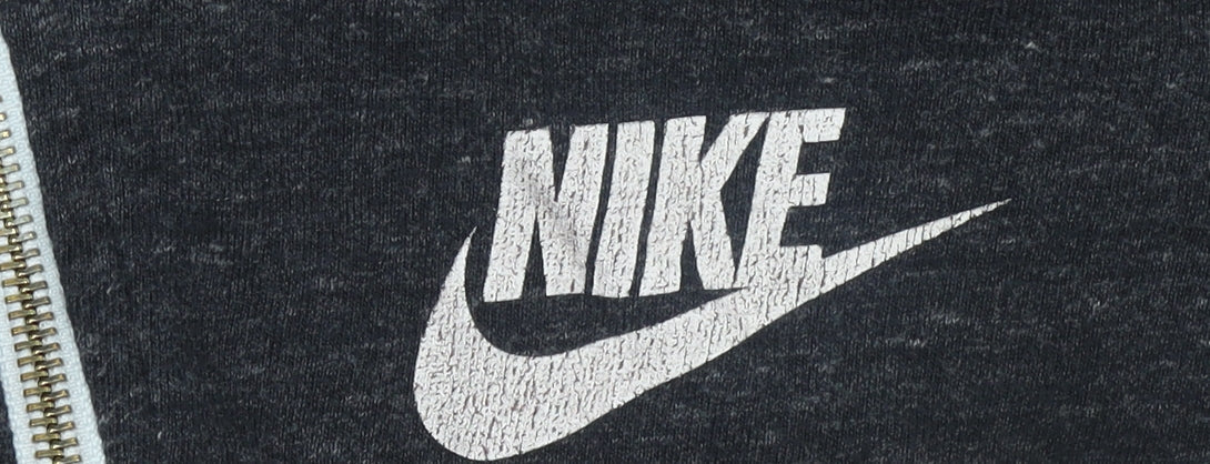 Nike Women’s Black Full Zip Hoodie Size M Cotton Blend