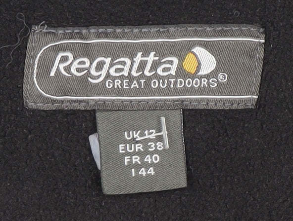 Regatta Women Black Fleece 1/4 Zip Pullover Sweatshirt UK 12