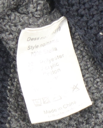 Lollys Laundry Womens Grey Striped Long Sleeve Cardigan M