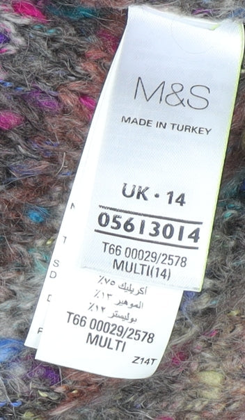 Marks & Spencer Women’s Multicoloured Mohair Acrylic Knit Jumper UK 14