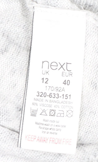 Next Women’s Grey Wrap V-Neck Knit Jumper Size 12