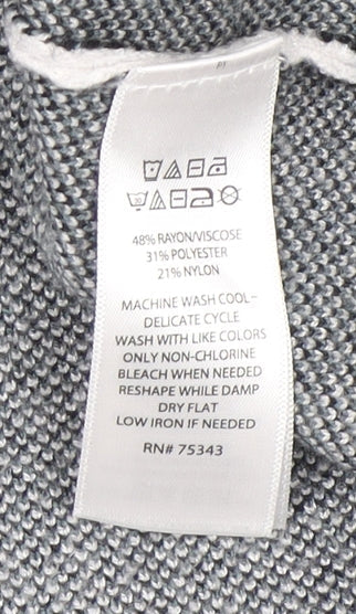 Tahari Women’s Grey Check Knit Pullover Jumper Size L