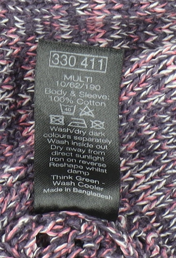 M&Co Women’s Multicoloured Knit Cotton Jumper Size 10
