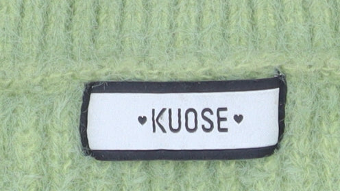 KUOSE Women Green Crew Neck Knit Pullover Jumper Size S