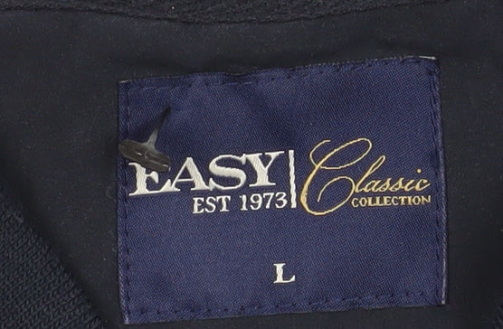 EASY Classic Collection Men's Blue Bomber Jacket L Polyester Zip Up