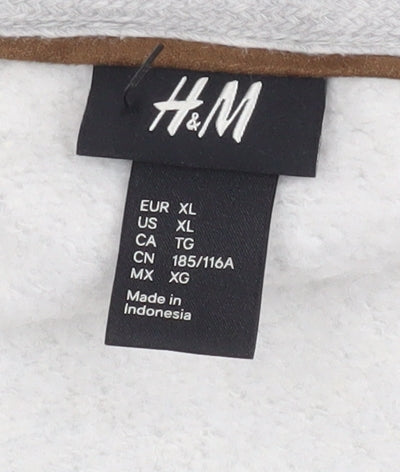 H&M Men Grey Shawl Collar Button Jacket XL Cotton Blend Casual