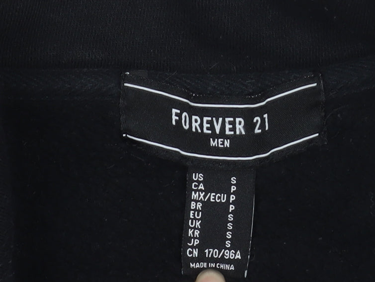 Forever 21 Men’s Black Fleece 1/2 Zip Pullover Sweatshirt Size S