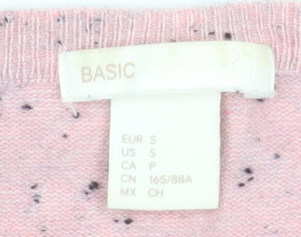 BASIC Women’s Pink Crew Neck Knit Jumper Size 8