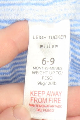 Leigh Tucker Willow Blue Striped Baby Outfit Set 6-9 Months Cotton
