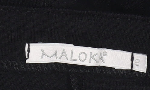 Maloka Women Black Slim Fit Stretch Trousers Size 10