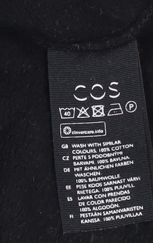 COS Men's Black Cotton Crew Neck Long Sleeve Sweatshirt L