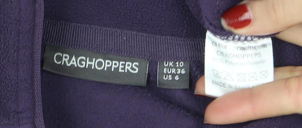 Craghoppers Women's Purple Fleece Half Zip Jacket Size 10
