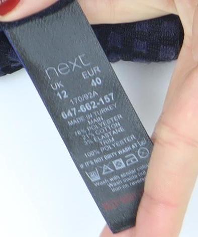 Next Women's Blue Check Bodycon Sleeveless Work Dress UK 12