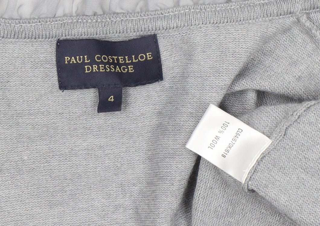 Paul Costelloe Dressage Women’s Grey Wool Wrap Jumper Size 4