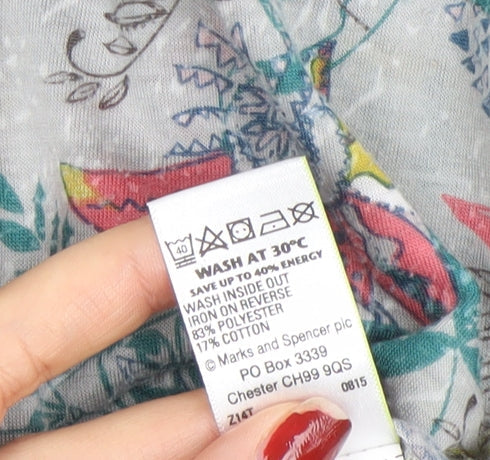 Marks & Spencer Women’s Multicoloured Floral Button-Up Tunic Shirt Size 12