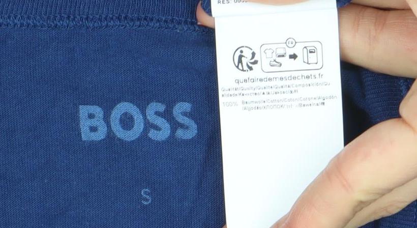 BOSS Men's Blue Crew Neck Cotton Short Sleeve T-Shirt Size S