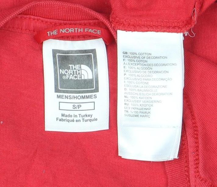 The North Face Men Red Cotton Crew Neck Short Sleeve T-Shirt Size S