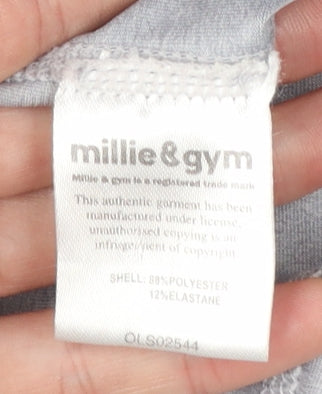 Millie & Gym Women Grey Capri Leggings S Moisture Wicking Activewear