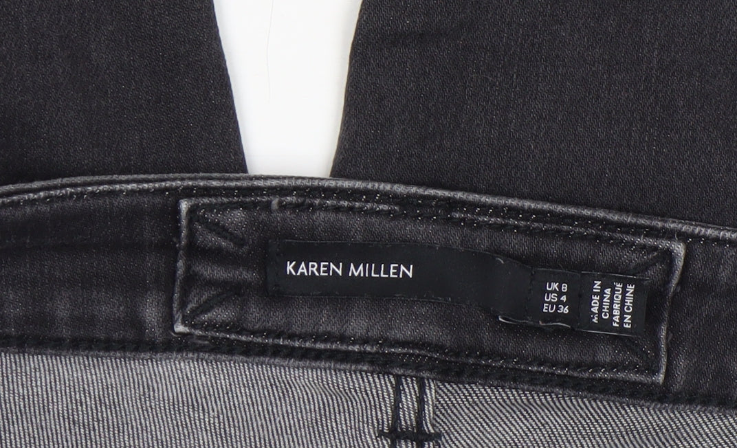Karen Millen Women’s Black Skinny Jeans UK 8 Stretch Denim Slim Fit