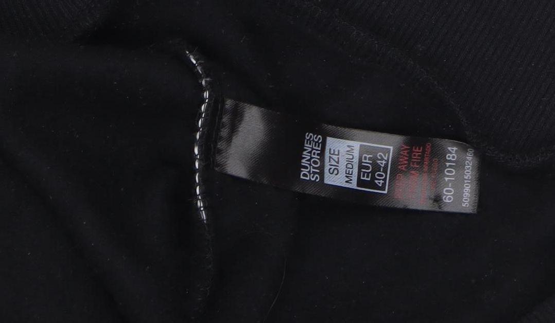 Dunnes Women's Black Medium Pullover Hoodie Graphic Print