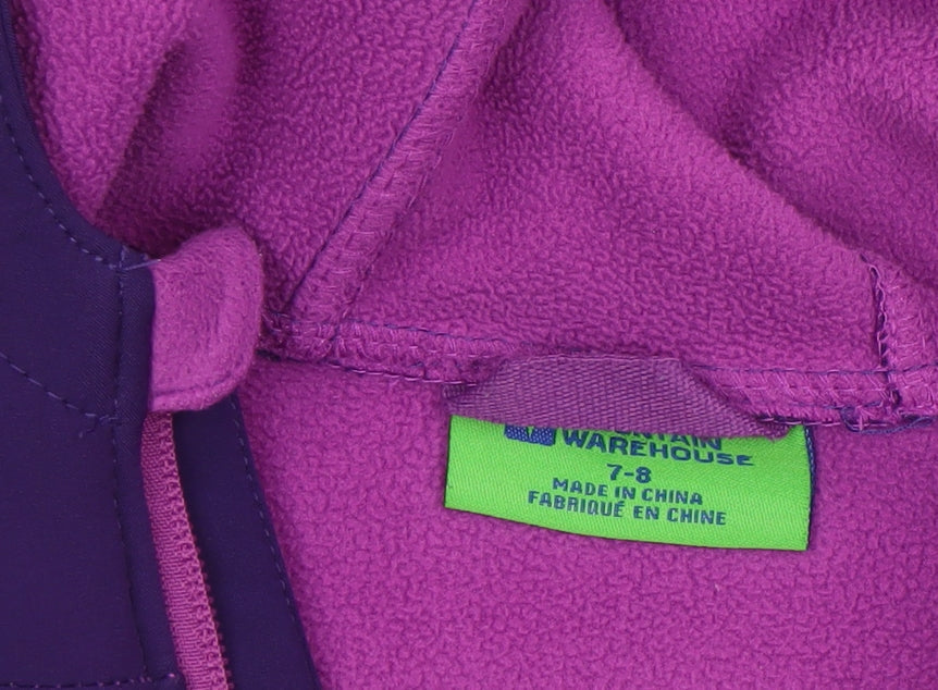 Mountain Warehouse Girls Purple Hooded Softshell Jacket 7-8 Years