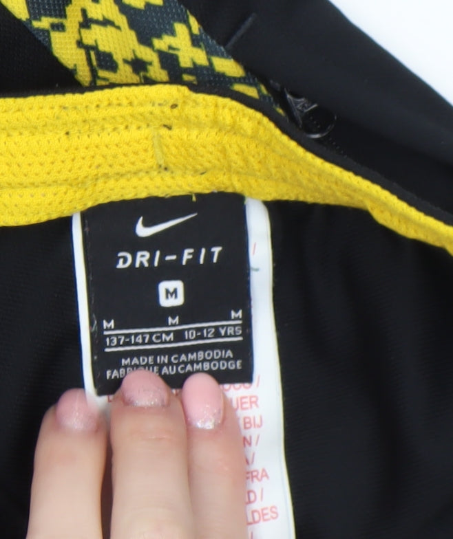 Nike Boys Black Dri-FIT Jogger Trousers 10-12 Years Quick Dry Activewear