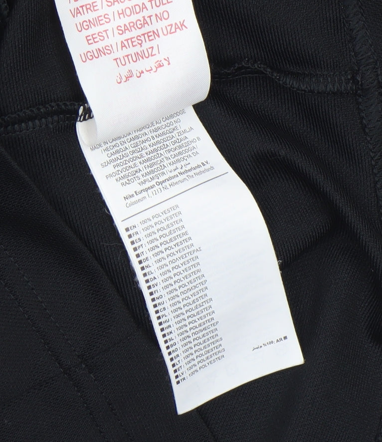 Nike Boys Black Dri-FIT Track Jacket 10-12 Years Full Zip Activewear