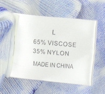 Linea Women’s Blue Geometric Lightweight Knit Cardigan Size L