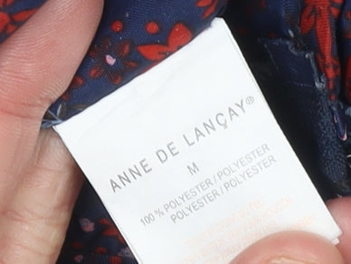 Anne de Lancay Women's Blue Floral Puffer Jacket Size M