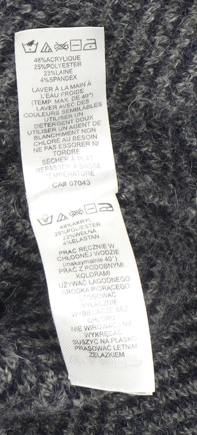 Max Studio Women’s Grey Herringbone Cardigan Small Wool Blend