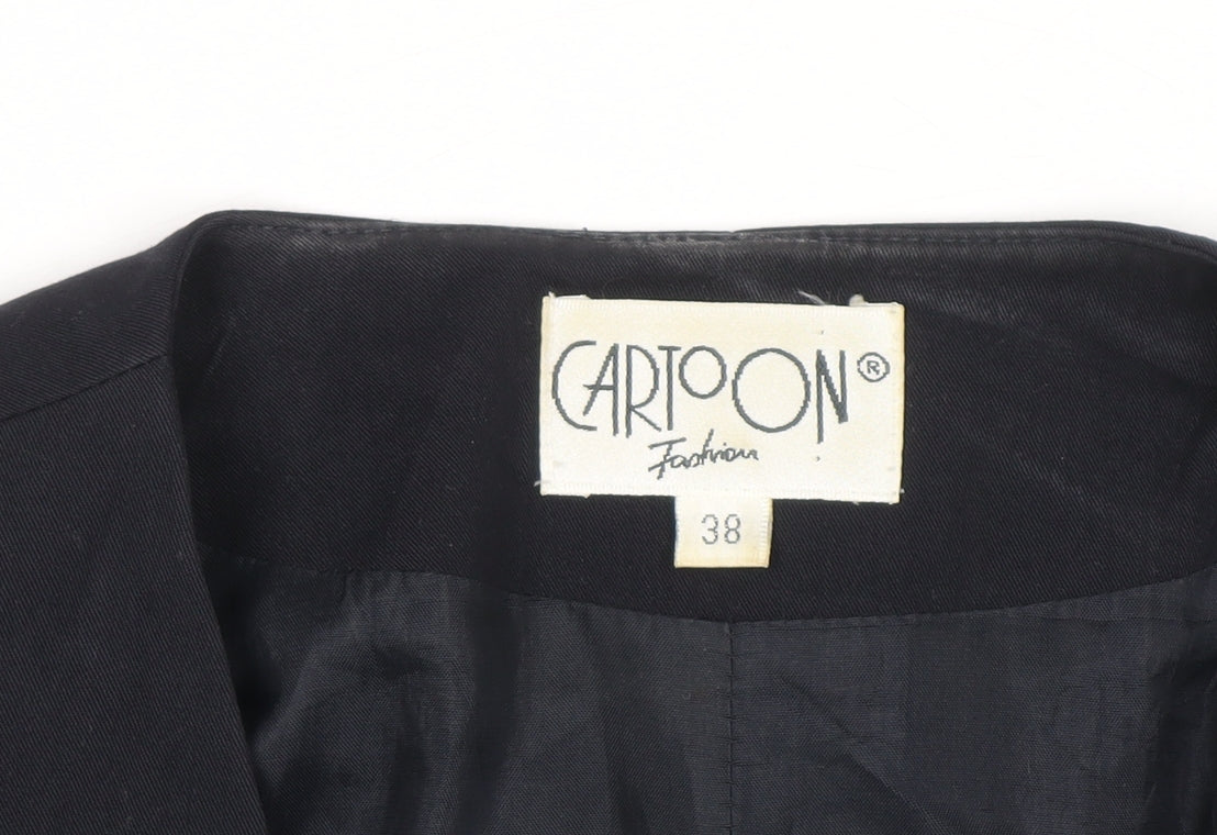 Cartoon Women’s Black Short Sleeve Single-Breasted Suit Jacket Size 10