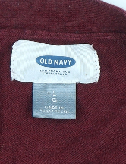 Old Navy Women’s Red Long Sleeve Cotton Viscose Open Cardigan Size L