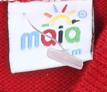 Maia Unisex Baby Red & White Hooded Henley Jumper 6-9 Months Cotton Blend