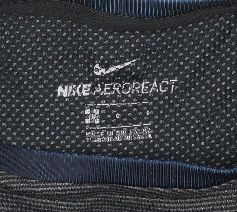 Nike Mens Black AeroReact Running T-Shirt Size S Lightweight Breathable
