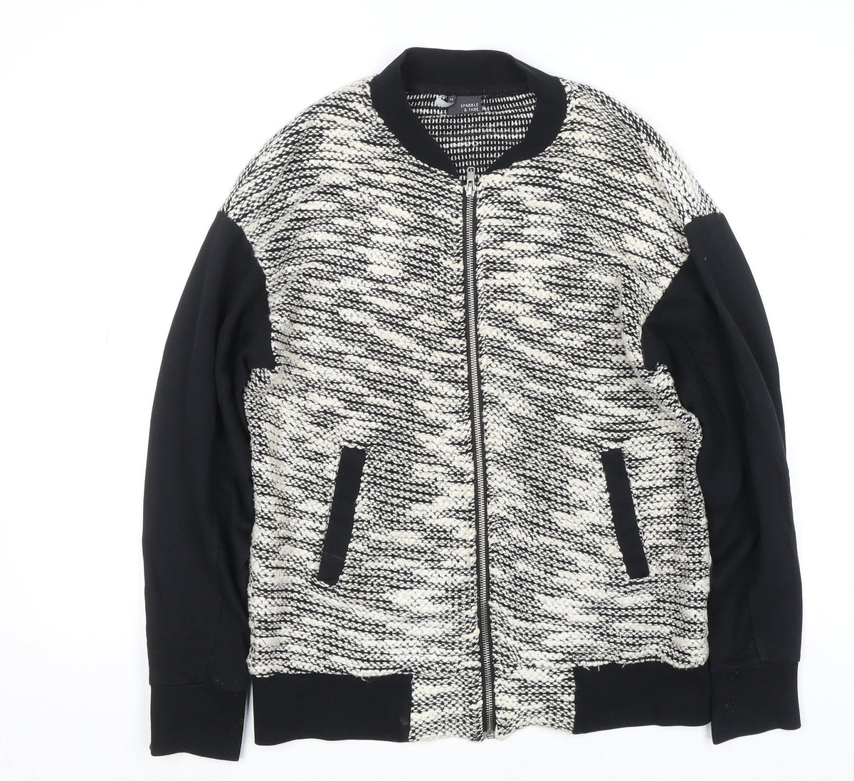 Sparkle & Fade Womens Black Knit Full Zip Jumper XS